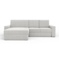 ECKSOFA TOCO XL 275/170 cm in Boucle Hellgrau links - Anthrazit, Holz/Holzwerkstoff (275/170cm) - Deine Möbel 24