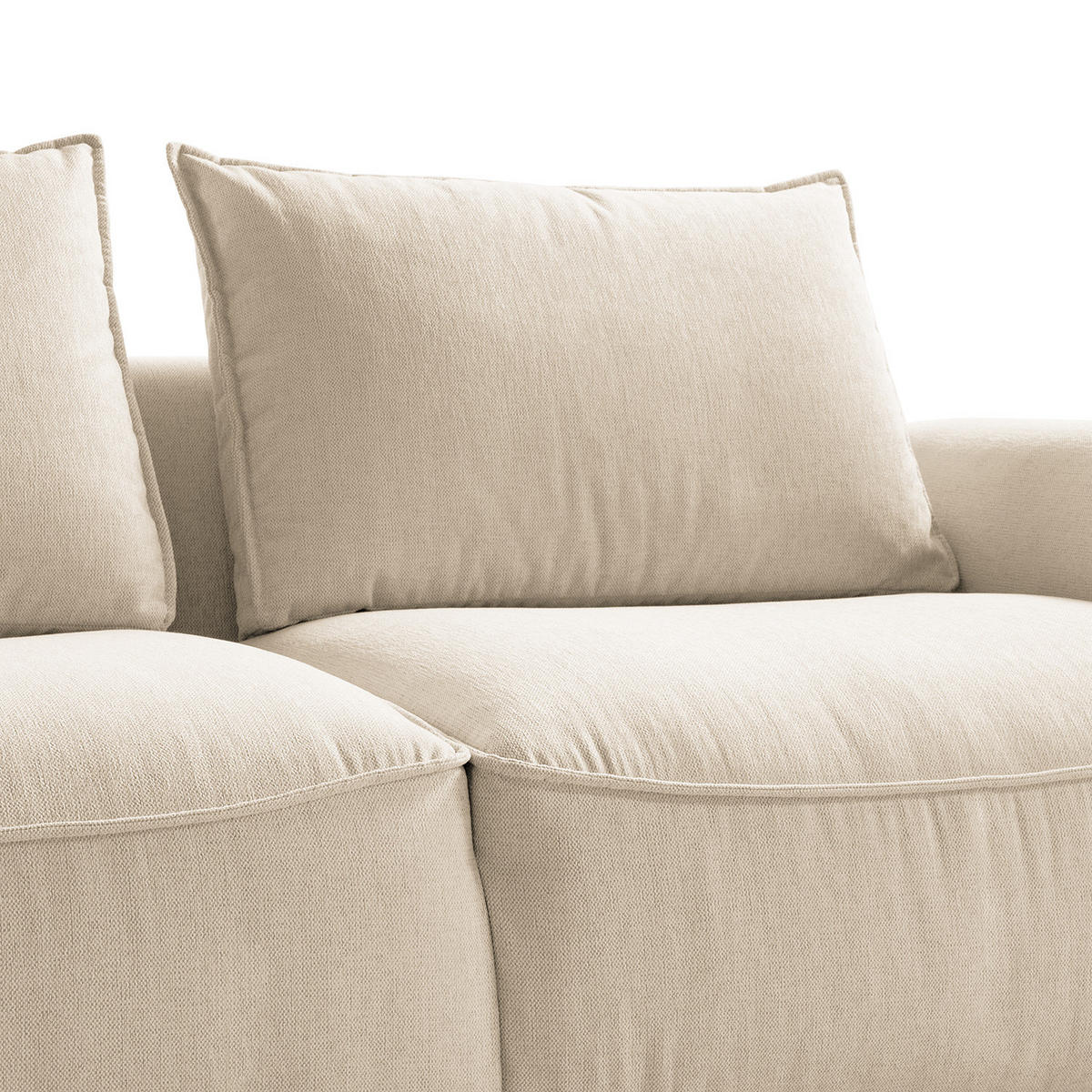 2,5-SITZER SOFA - modular - Beige/Schwarz, Holz/Kunststoff (189/80/99cm) - home24