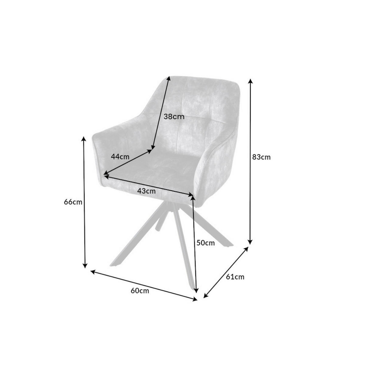 STUHL LOFT Samt Senfgelb - Gelb, Textil (60/83/61cm) - riess-ambiente