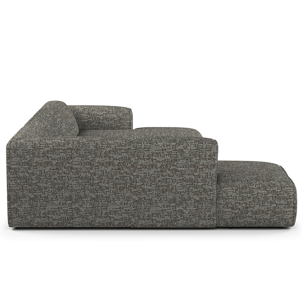 WOHNLANDSCHAFT mit Longchair - Schwarz/Grau, Kunststoff/Textil (325/71/235cm) - home24