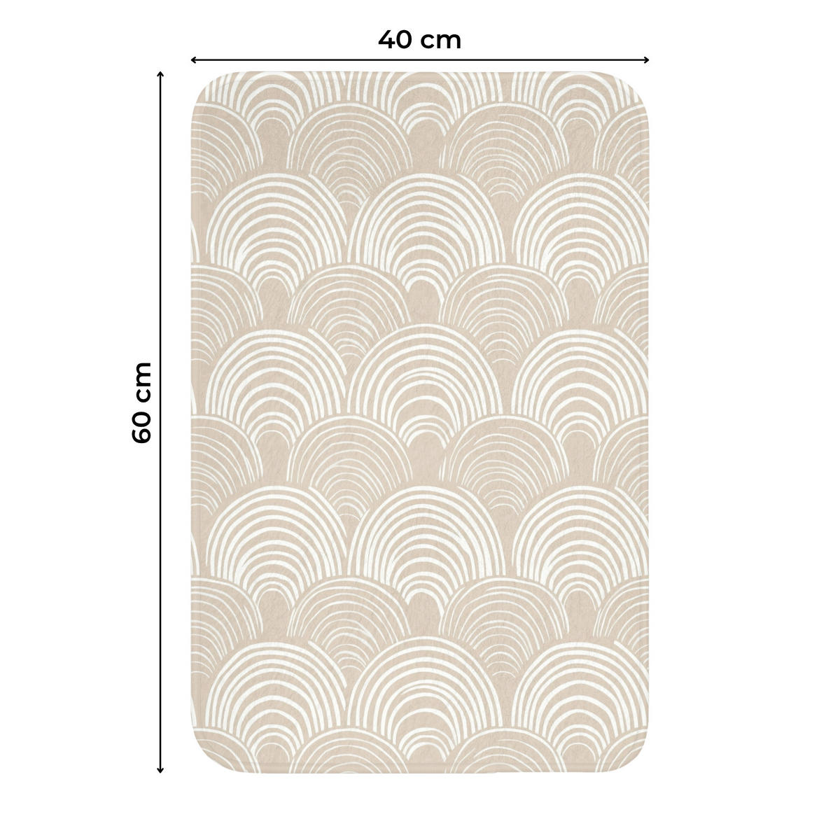 WC PŘEDLOŽKA Vlny - Textura - Béžová 40x60 cm - kašmírová, textil/plast (40/1cm) - OnlyWow