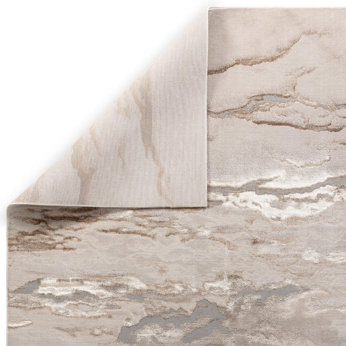 TEPPICH Velours-Metallic Marmoroptik Hochglanz COMO-Lenno, Gold 120x170 cm - Goldfarben, Textil (120/170cm) - KADIMA DESIGN