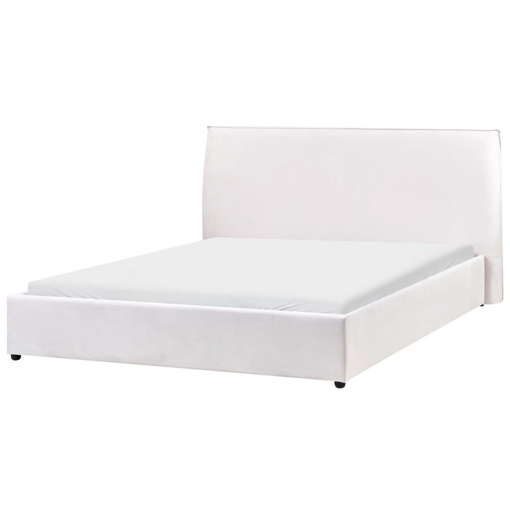 PAT cu somieră 160/200 cm catifea alb crem Lavaur
