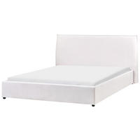 BETT mit Lattenrost 160/200 cm Samtstoff Cremeweiß Lavaur - Creme, Textil (160/200cm) - Beliani