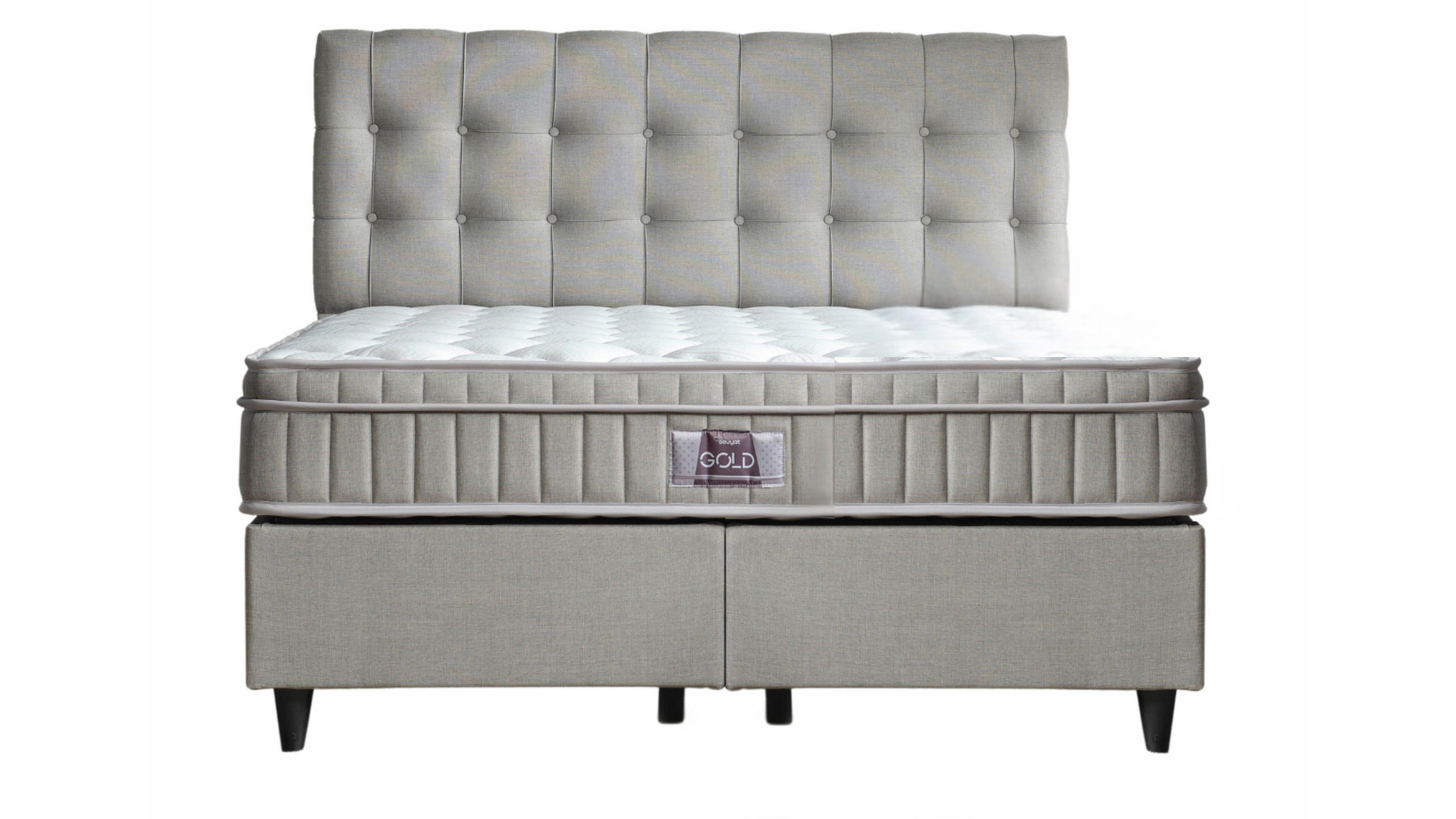 POLSTERBETT-SET Chester 140x200 Grau - Bett inkl. Matratze - Grau, Metall (140/200cm) - Villa Möbel