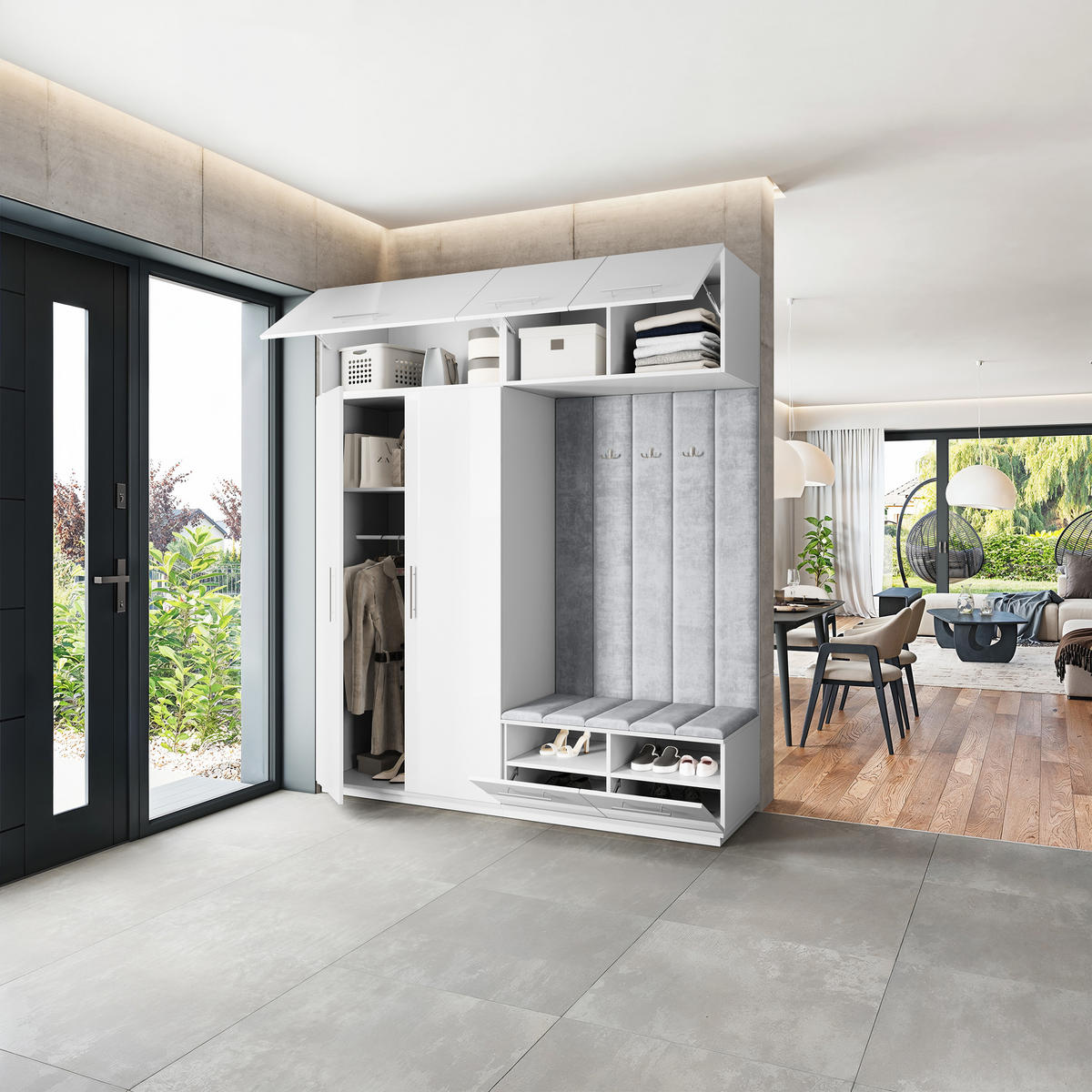 GARDEROBENSCHRANK REMA 200/240/60 cm Modern Weiß - Weiß, Holzwerkstoff (200/240/60cm) - MASSENO