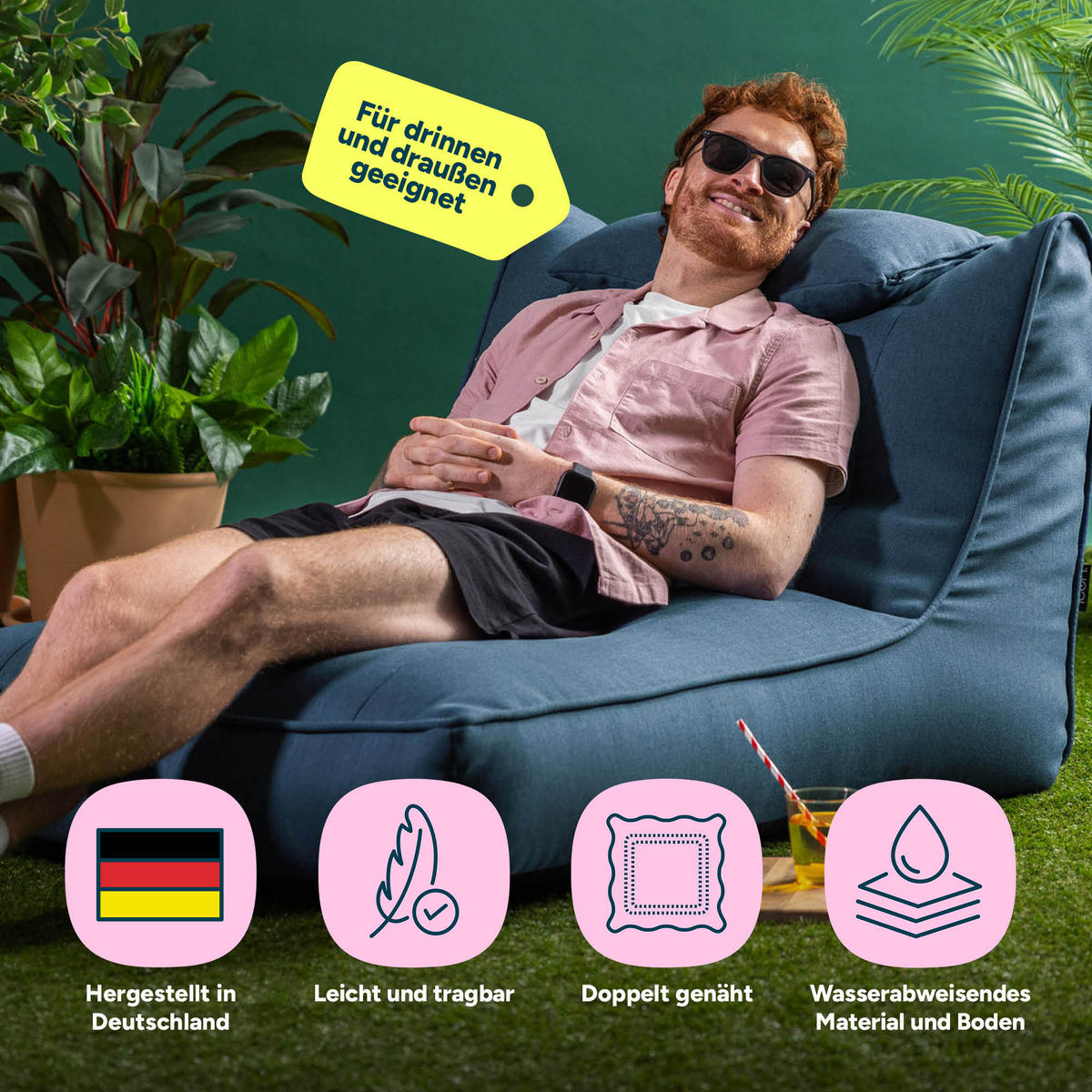 SITZSACK Outdoor Nova - Blau, Textil (84/68/108cm) - icon