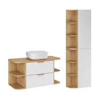 BADMÖBEL 100.4cm Oria 2er-Set Weiß - Weiß, Holzwerkstoff (100.4/50/45.8cm) - Petits-meubles