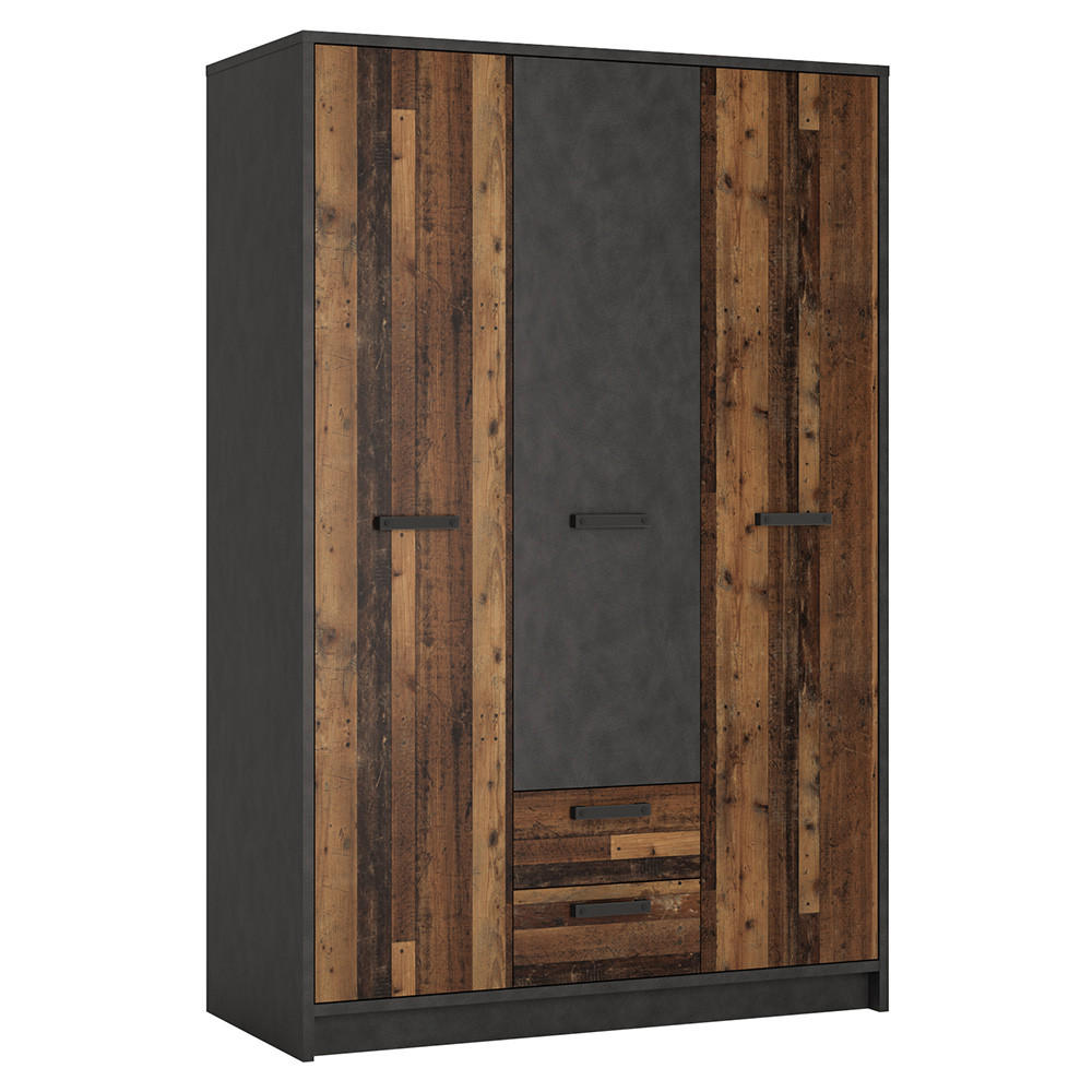 KLEIDERSCHRANK Nelson-129 - Braun, Holzwerkstoff (128/196/60cm) - Lomado