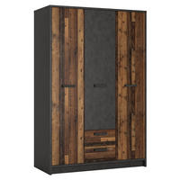 KLEIDERSCHRANK Nelson-129 - Braun, Holzwerkstoff (128/196/60cm) - Lomado