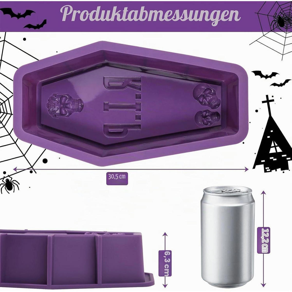 KUCHENFORM Sarg Silikon 30,5 cm Halloween - Silberfarben, Kunststoff