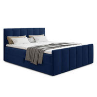 BOXBETT Star Lux - 180x200 - blau (Kronos 09, Velvet) - Blau/Schwarz, Holz/Holzwerkstoff (180/200cm) - Sofnet