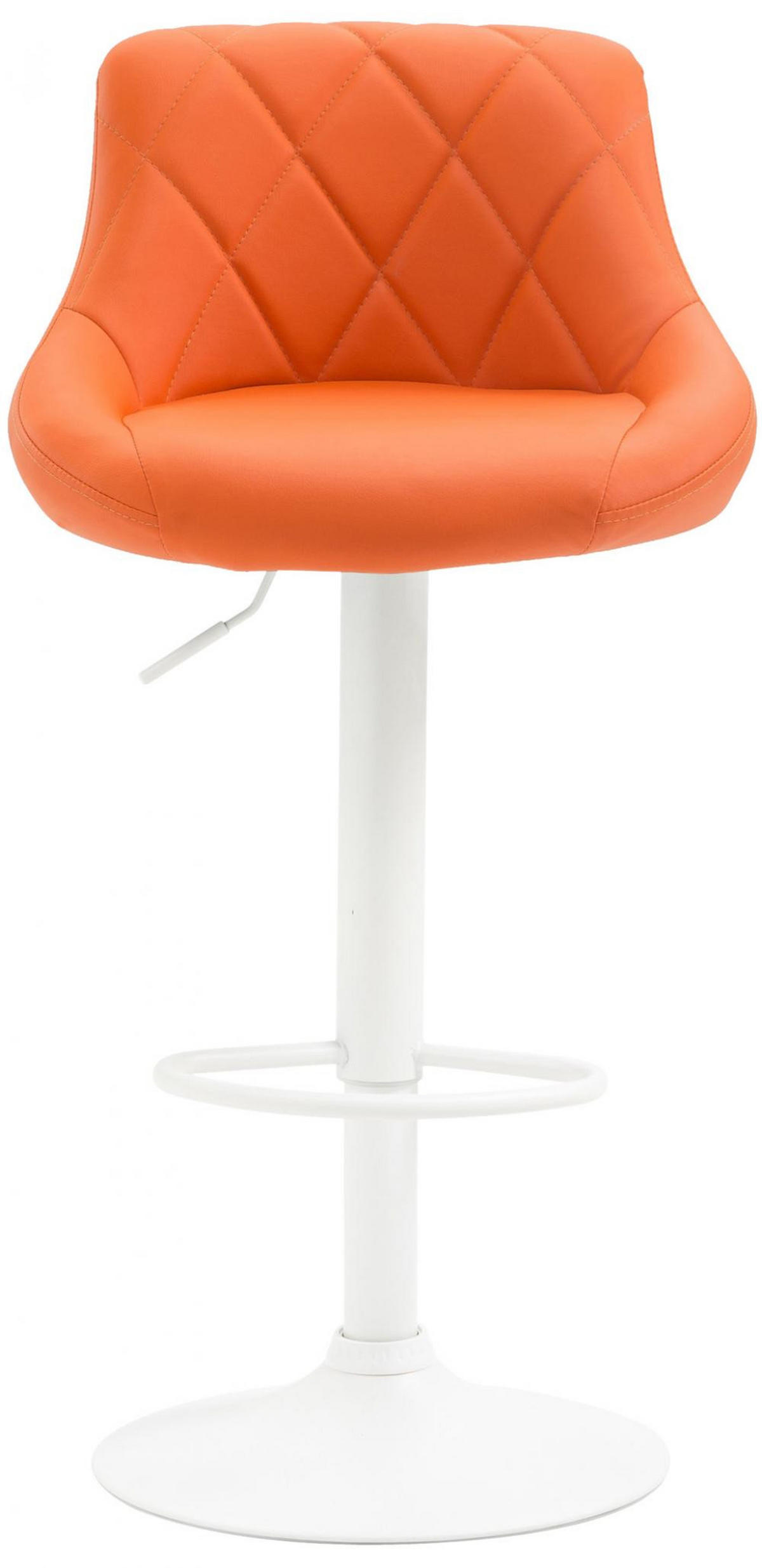 BARHOCKER Lederlook orange - Orange/Weiß, Textil/Metall (46/83/49cm) - CLP