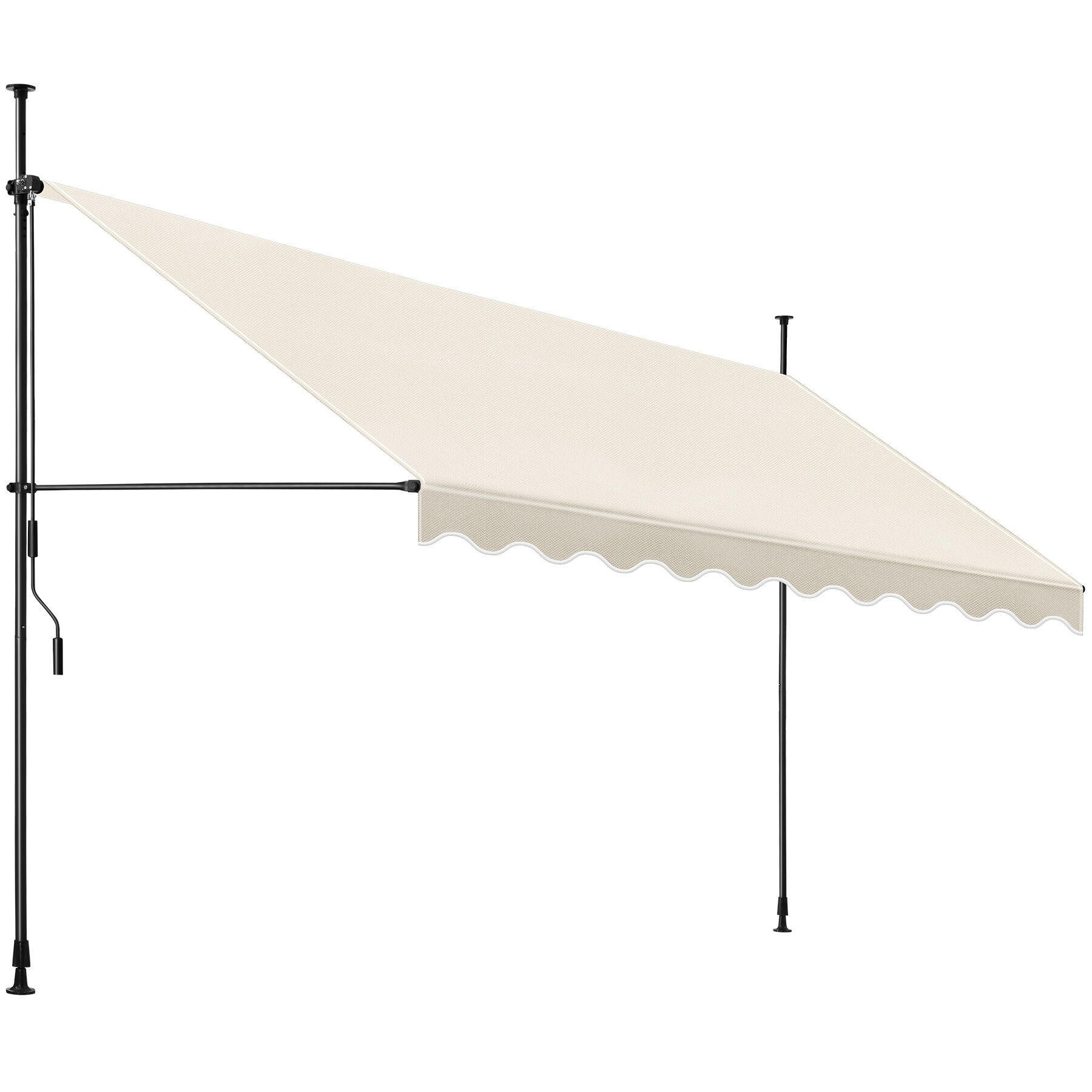 KLEMMMARKISE MIT HANDKURBEL , wasserabweisend, beige - Beige, Textil (400/304/180cm) - tectake