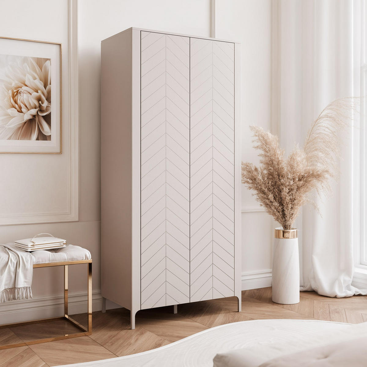 DREHTÜRENSCHRANK LORIEN 2-türig 90/40/197 cm Kaschmir - Kaschmir, Holzwerkstoff/Metall (90/197/40.6cm) - Idohome