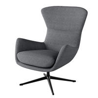 SESSEL mit Kreuzfuß - Schwarz/Grau, Textil/Metall (84/99/96cm) - home24