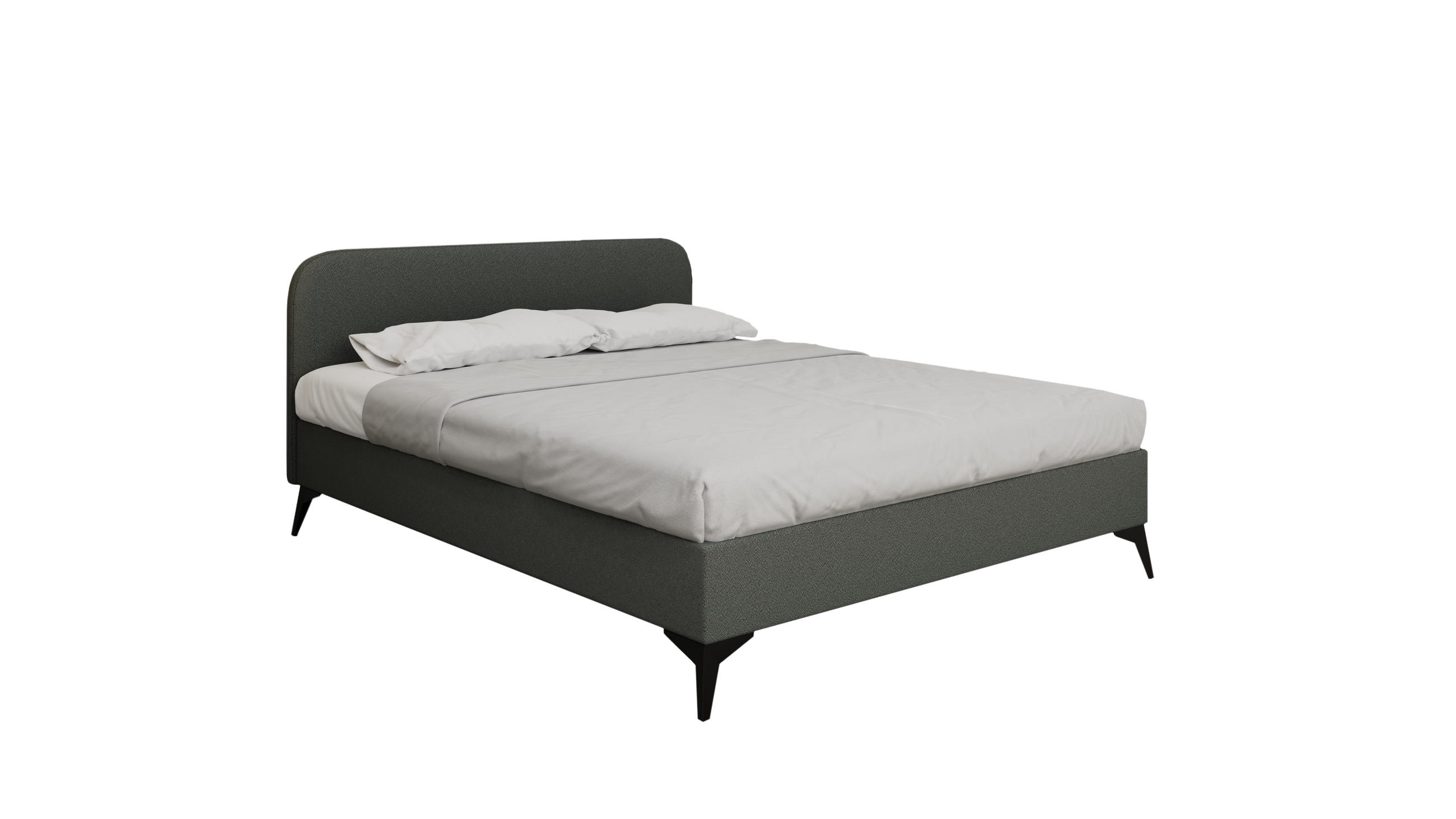 POLSTERBETT Mavilo 160 x 200 cm mit Bettkasten und Lattenrost ohne matratze - dunkelgrau - Dunkelgrau, Holz (160/200cm) - Panda Möbel