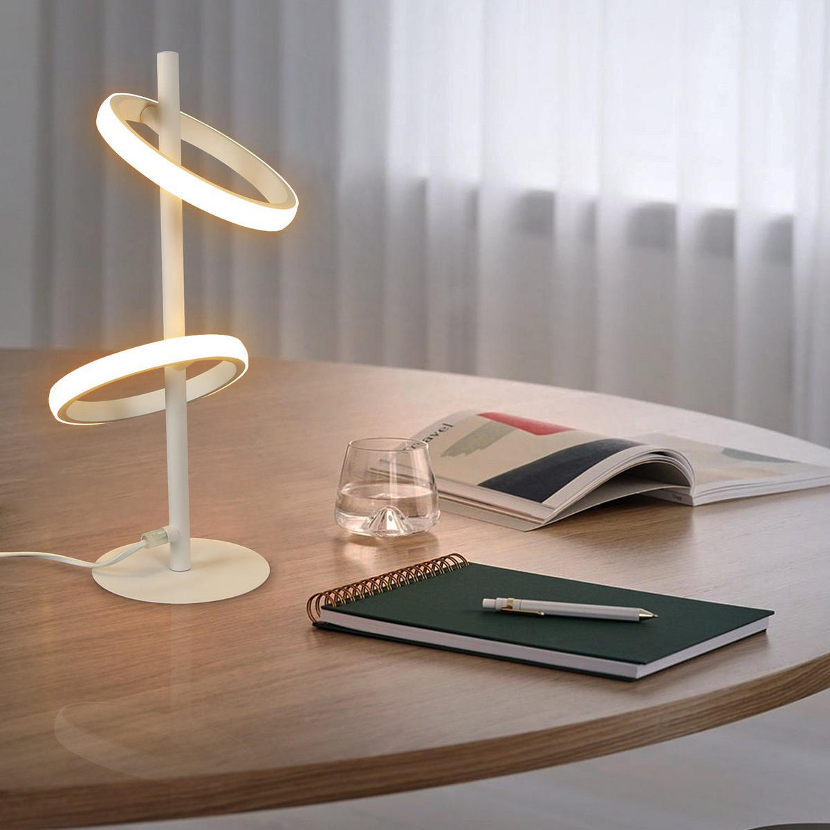 LED stolní lampa večerní 22/15,5/45,6 cm - bílá, kov (22/15.5/45.6cm) - Nettlife