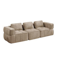 SOFA 271/93/67 cm in Sand aus Polyester mit modularer Flexibilität - Sandfarben, Kunststoff (93/67/271cm) - Flora Grace