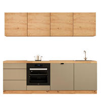 KÜCHENZEILE 240 cm - Langen KL28-M240 - in Beige/ Artisan Eiche - Beige/Eiche Artisan, Holz (240/212/52cm)