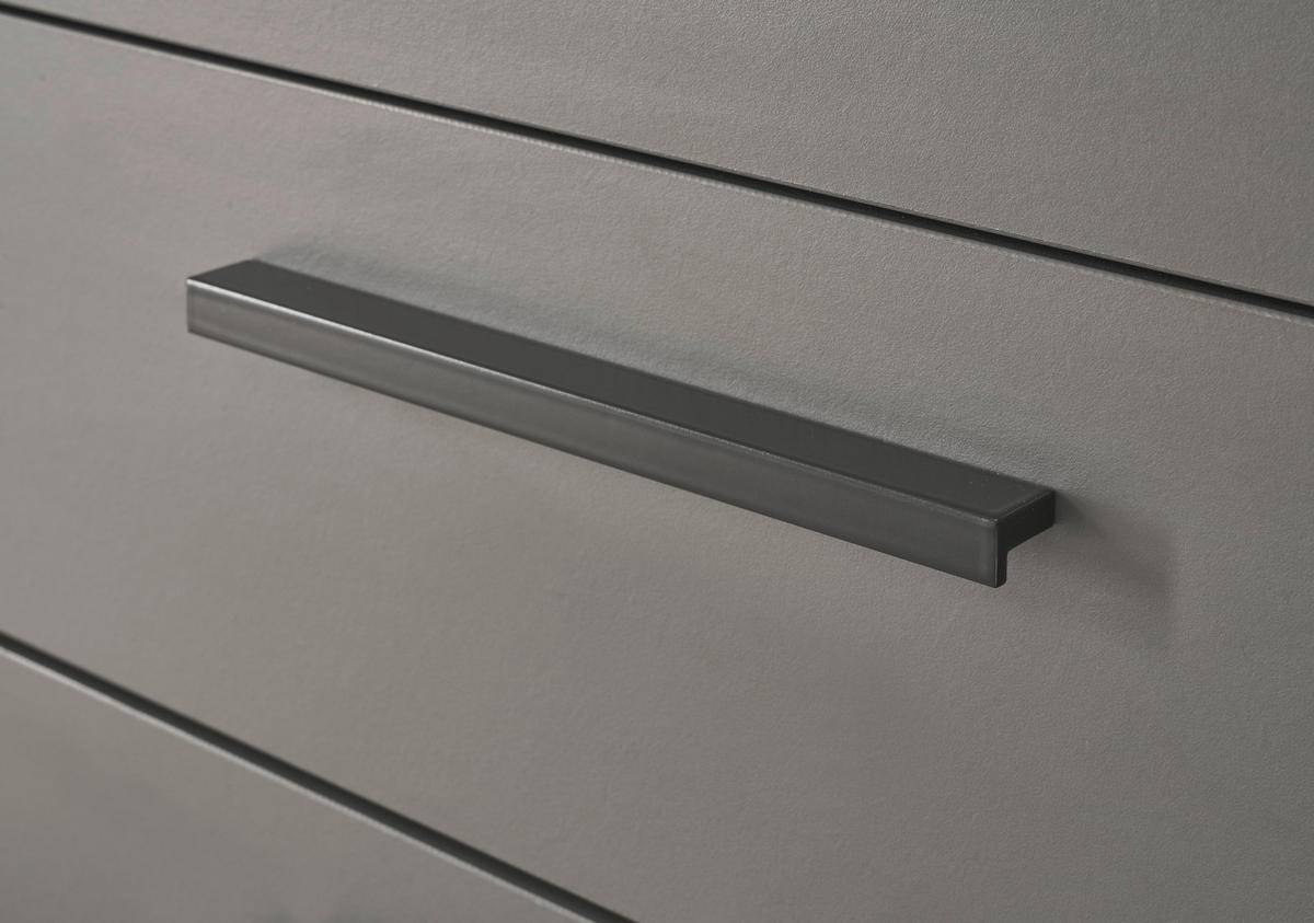 LOWBOARD M18 Thermo Oak & Anthrazit 200/50/45 cm mittel - Graubraun, Holzwerkstoff (200/50/45cm) - Livojo