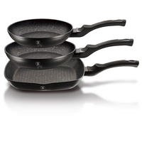PFANNENSET Schwarz 28/28/4.1 cm BH6157 - Schwarz, Metall - Berlinger Haus