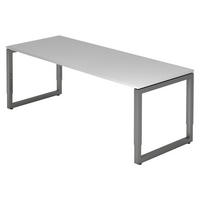 SCHREIBTISCH Serie-R 80/200/74 cm in Grau/Graphitfarben - Graphitfarben/Grau, Holzwerkstoff (80/200/74cm) - bümö