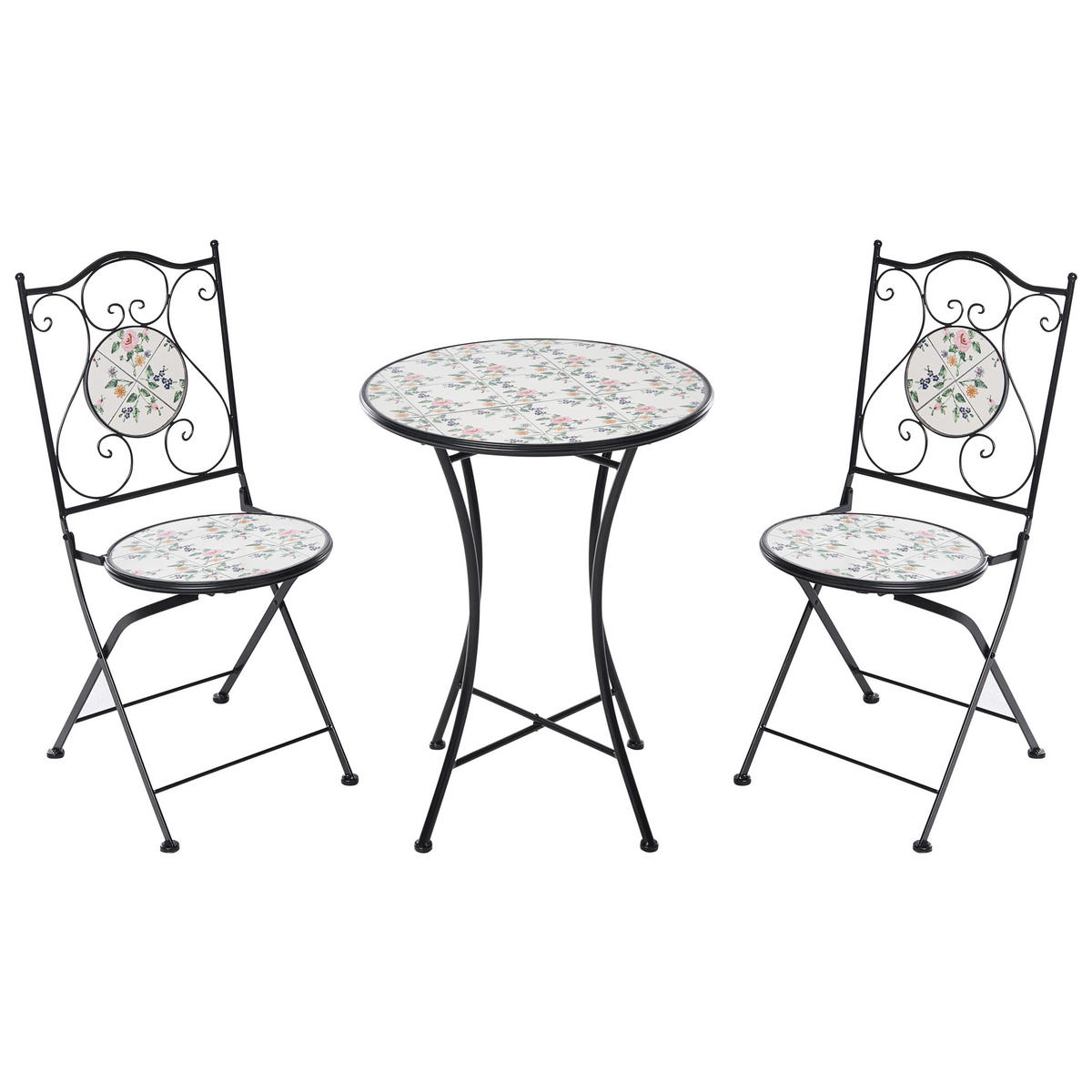 BISTRO-SET Metall Schwarz Collio - Weiß, Metall - Beliani