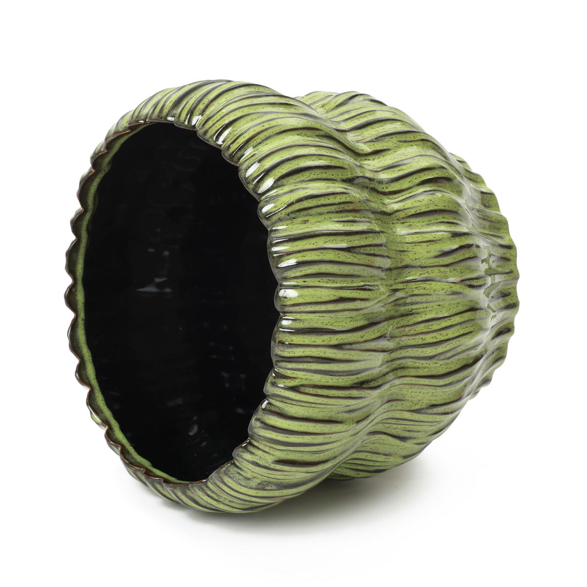 GRÜNER Keramik-Blumentopf, Durchmesser 26 cm, Höhe 24,5 cm - Grün, Keramik (25cm) - Hometopia