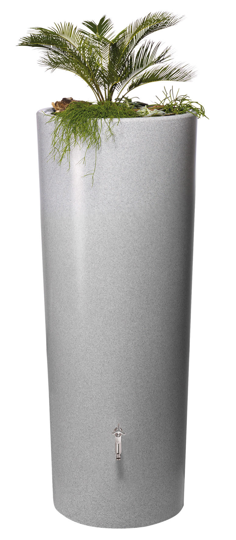 2IN1 Regentonne 350 L, silver inkl. Pflanzschale - Silberfarben, Kunststoff (62/150/62cm) - GARANTIA