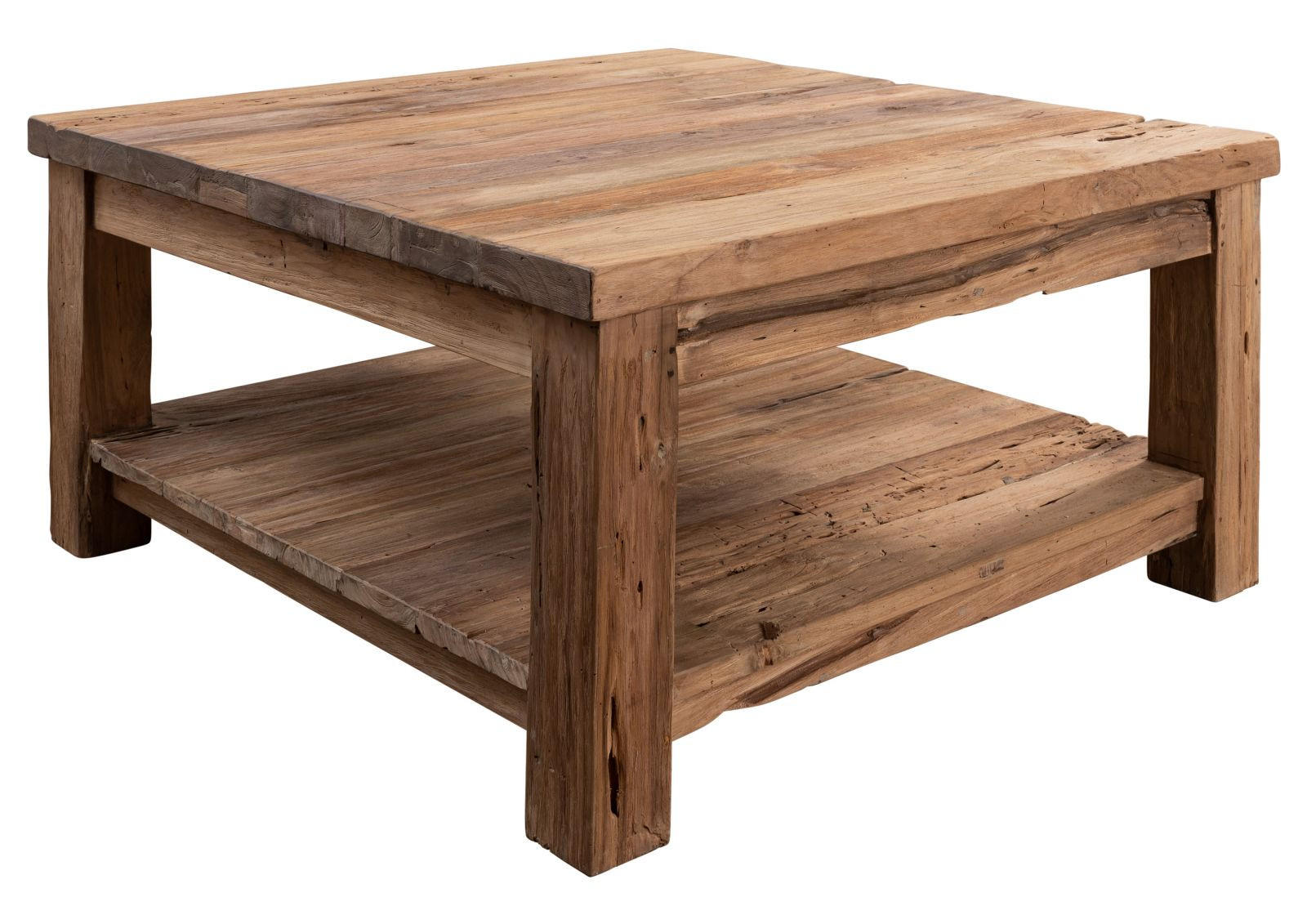 COUCHTISCH Teak 90x90x45 natur unbehandelt BASSANO #140 - Naturfarben, Holz (90/90/45cm) - Massivmoebel24