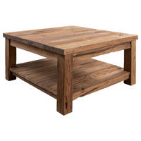 COUCHTISCH Teak 90x90x45 natur unbehandelt BASSANO #140 - Naturfarben, Holz (90/90/45cm) - Massivmoebel24