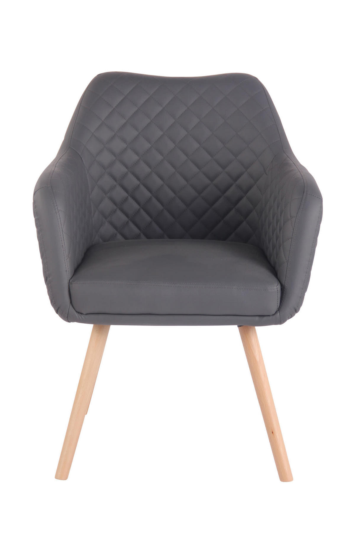 ARMLEHNENSTUHL Lederlook Grau - Eukalyptusholzfarben/Grau, Holz/Textil (63/84/61cm) - CLP