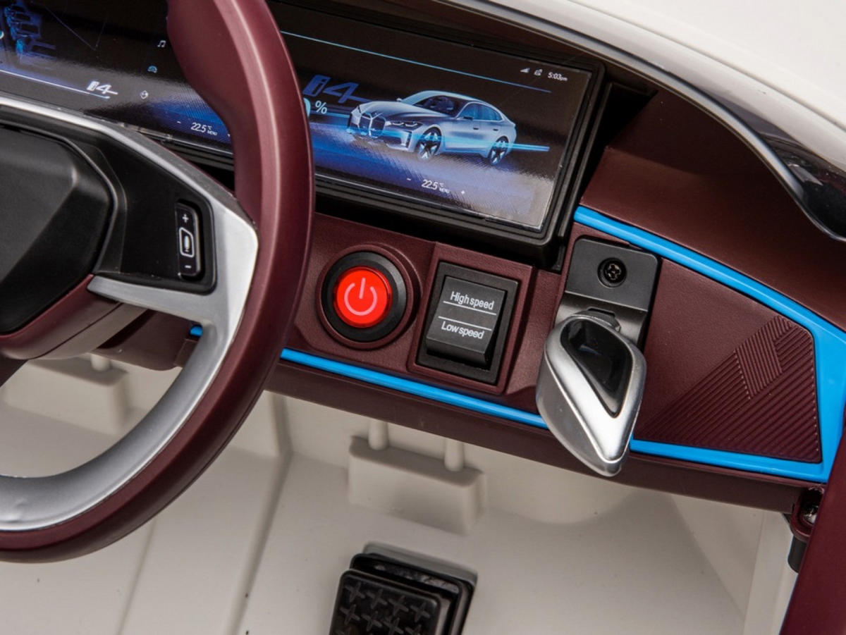KINDER ELEKTROAUTO BMW i4 weiß - Weiß, Kunststoff (115/67/54cm) - TPFLiving