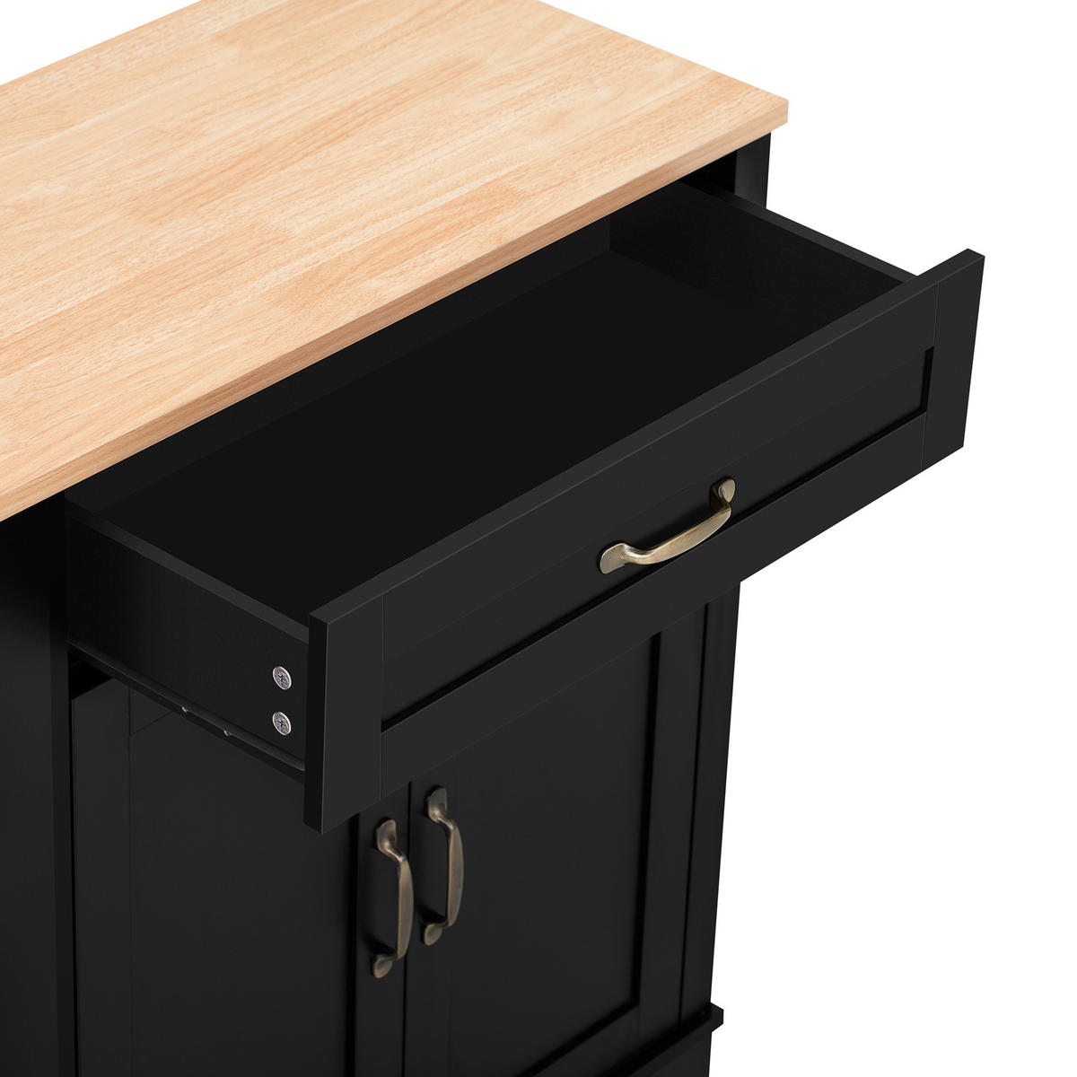 KÜCHENINSEL aus MDF 115x40x87 cm Schwarz mit Schublade & Stauraum - Schwarz, Holzwerkstoff (40/87/115cm) - Modfu