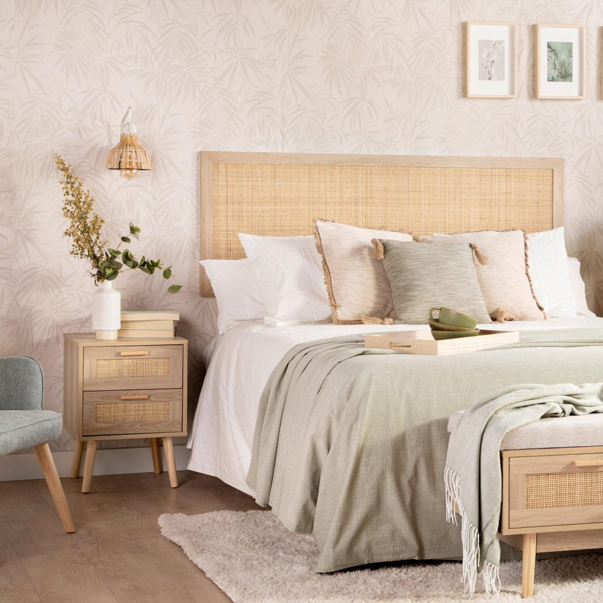 NACHTTISCH MIT 1 SCHUBLADE Tahiti Natürlich 40 cm x 56 cm - Naturfarben, Holzwerkstoff (40/56/40cm) - Klast Home