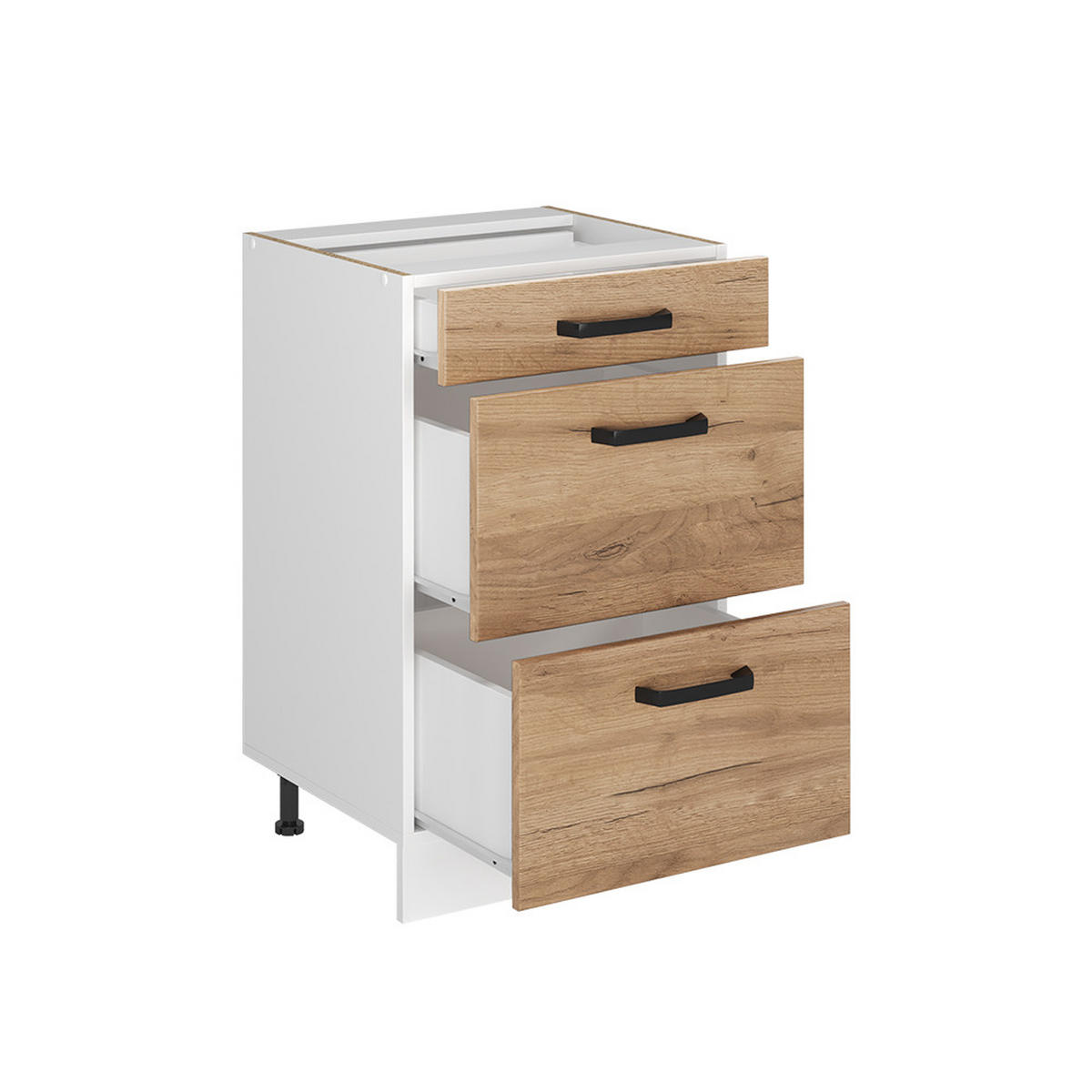 DULAP DE BAZĂ DE BUCĂTĂRIE R-Line, Stejar auriu/Alb, 50 cm fără blat de lucru - stejar miere/alb, compozit lemnos (50/81.6/46cm) - Vicco
