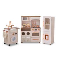 HOLZ-SPIELKÜCHE XL Modular mit 21 Zubehörteilen, Beige, 89cm - Beige, Holz (28/141/89cm) - Teamson Kids