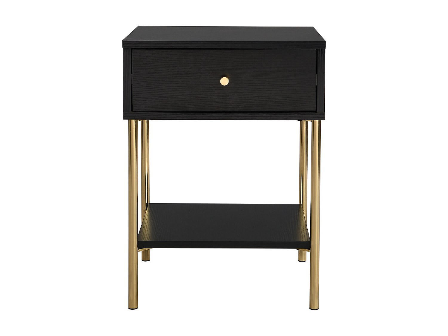NACHTTISCH - 40 cmcm x 40 cmcm - Holz, Platte - Schwarz, Goldfarben - MILAVIA - Goldfarben/Schwarz, Holz (40/55/40cm) - Vente-Unique