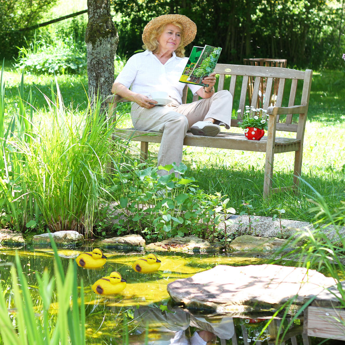 10XTEICHENTE - Gelb, Kunststoff (12.5/6.5/7cm) - Relaxdays