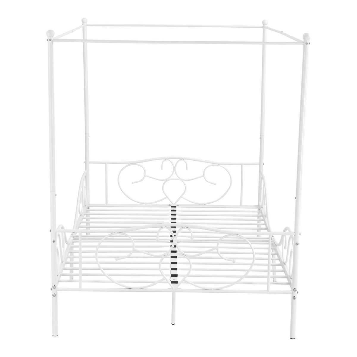 HIMMELBETT Finström - Weiß, Metall (140/200cm) - [en.casa]