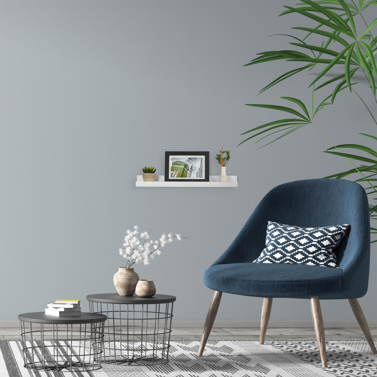 BILDERLEISTE - Weiß, Holzwerkstoff (48/5/8cm) - Relaxdays