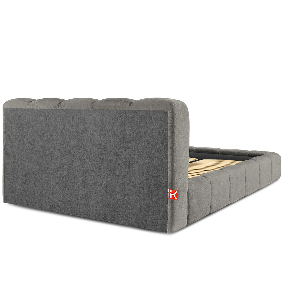 POLSTERBETT MERIDE Chenille, Dunkelgrau - Dunkelgrau/Schwarz, Holz/Textil (180/200cm) - KONSIMO®