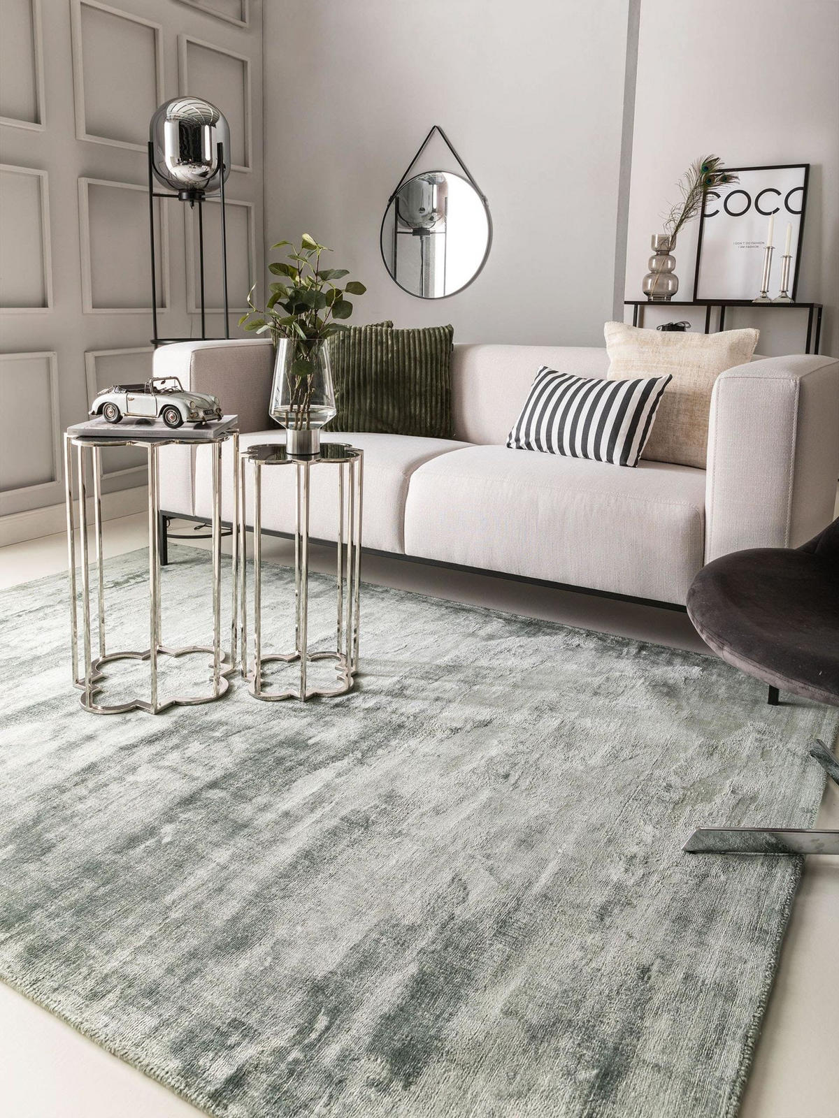 VISKOSETEPPICH Nela Hellgrün 160x230 cm - Hellgrün, Textil (160/1cm) - KUNSTLOFT