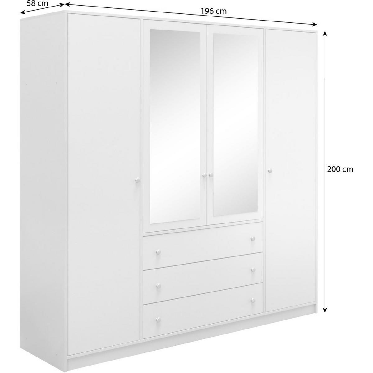 DREHTÜRENSCHRANK Solea Lux mit 4 Türen und 4 Schubladen, Blau - Blau/Goldfarben, Holzwerkstoff (196/200/58cm) - Beautysofa