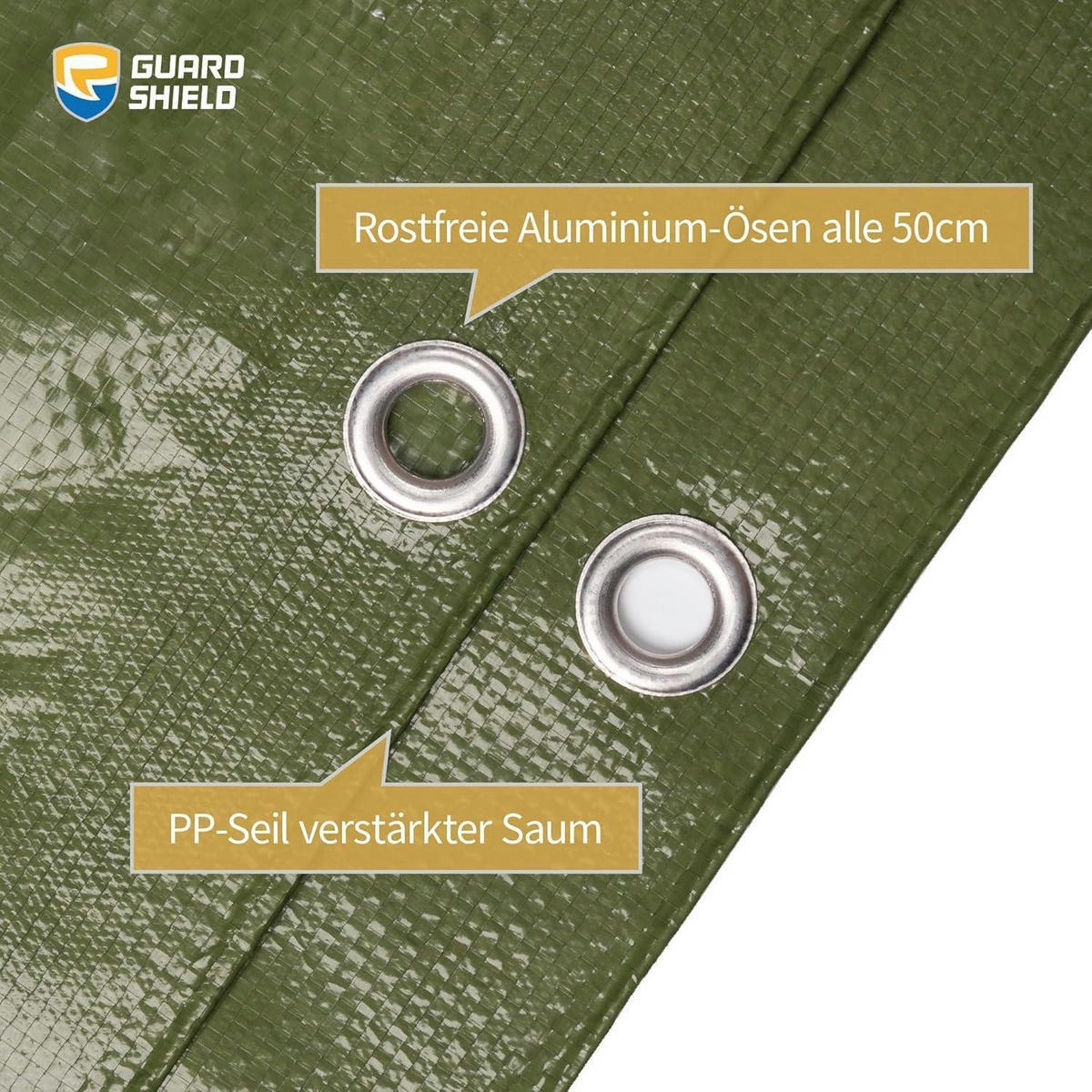 GEWEBEPLANE 2 x 2 m grün, wasserdicht und UV-stabilisiert - Grün, Kunststoff (30/1.7/40cm)