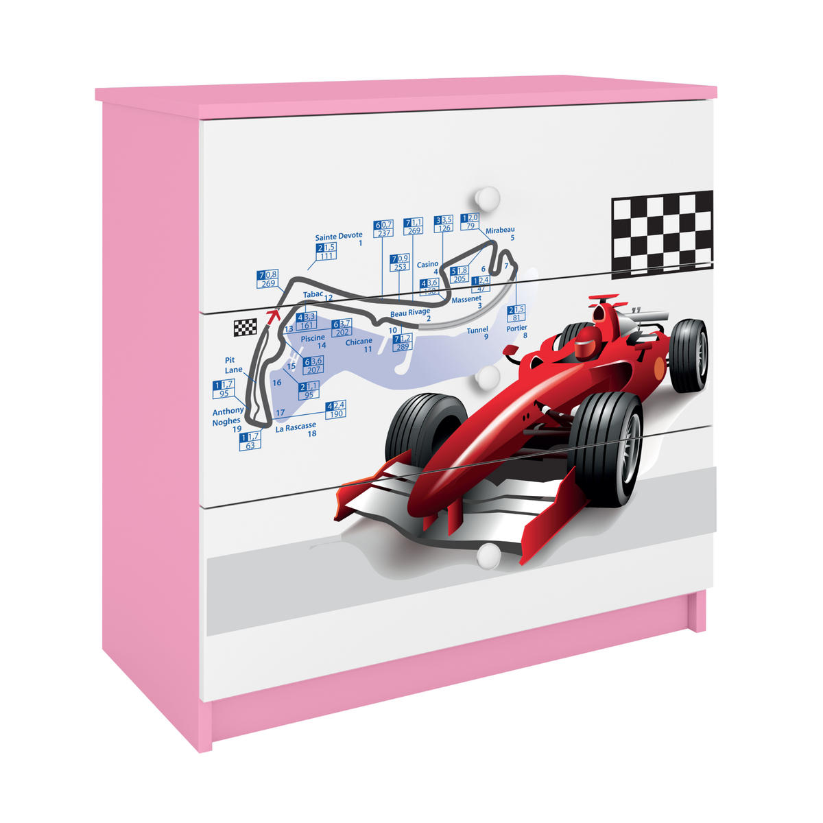 KOMMODE Babydreams Formel 1 81/81/41 - Rosa, Holzwerkstoff (81/81/41cm) - RAUMHIRSCH FURNITURE