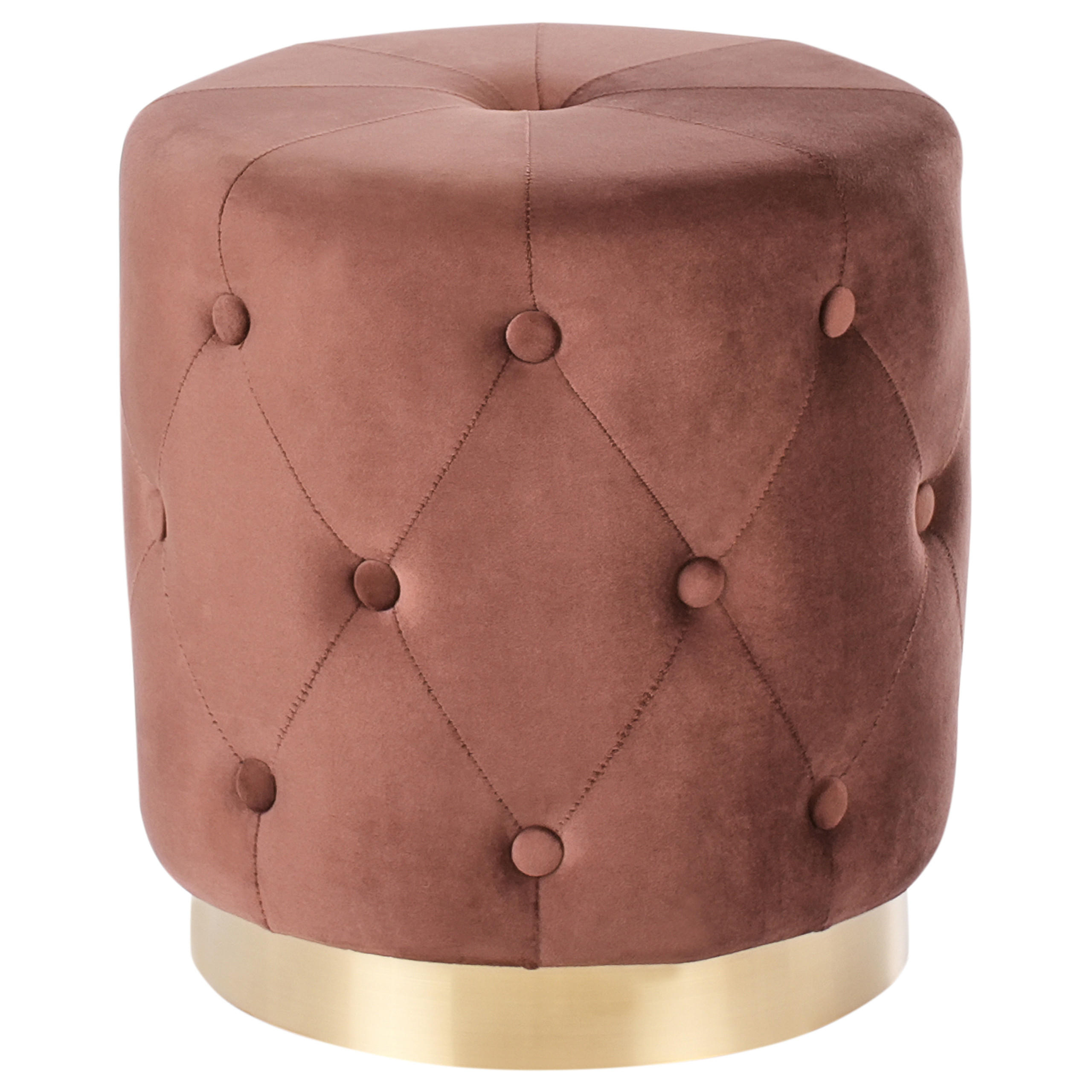 POUF Braun Carrollton - Goldfarben/Braun, Textil (40/41/40cm) - Beliani