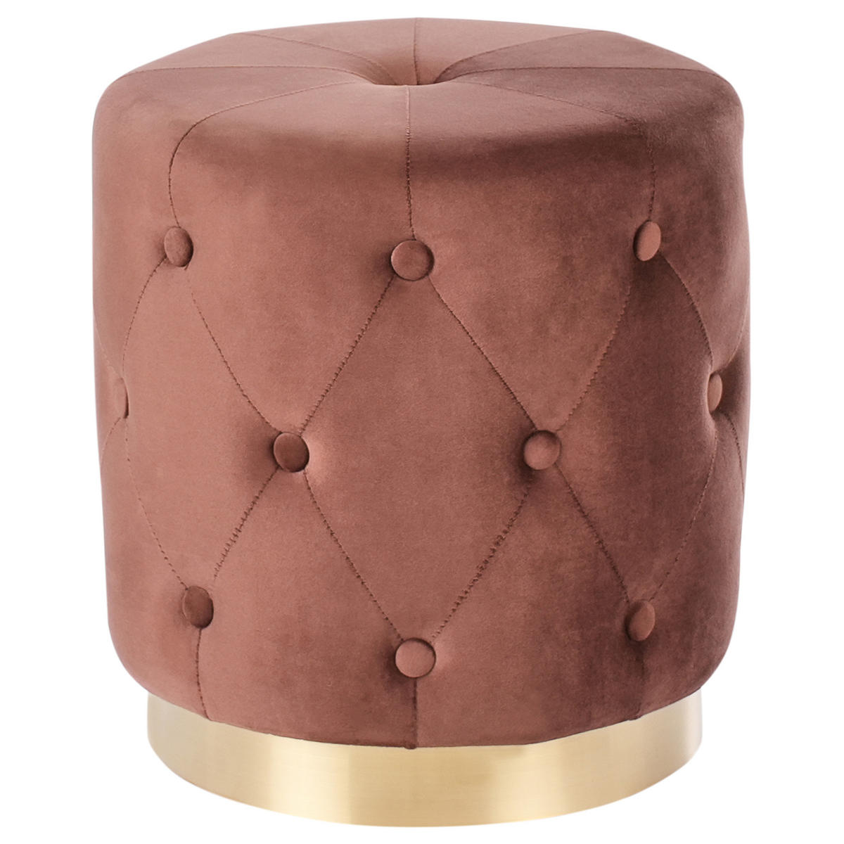 POUF Braun Carrollton - Goldfarben/Braun, Textil (40/41/40cm) - Beliani