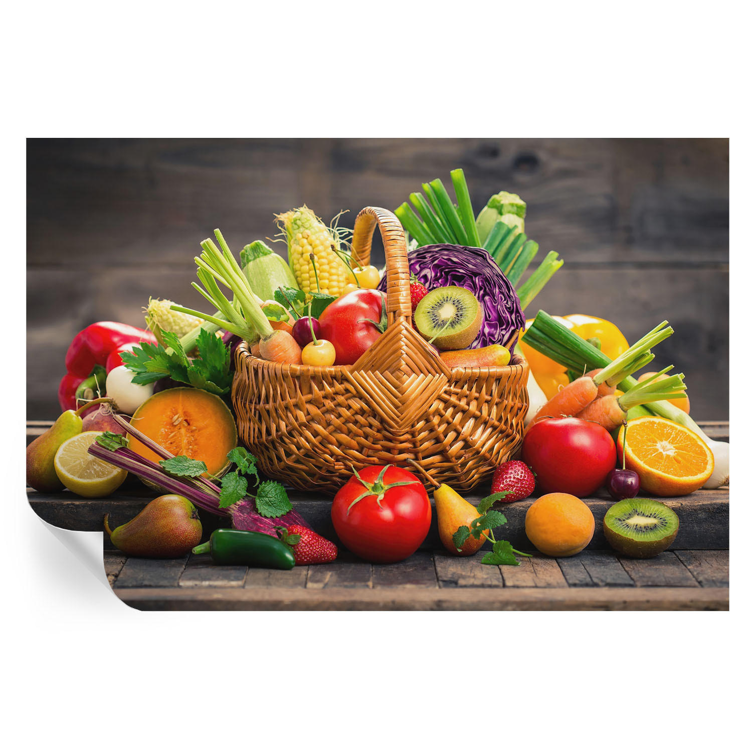 FOTOTAPETE 104x70 cm - Fruchtige Fülle - Schwarz, Textil (104/70cm) - Wallfluent